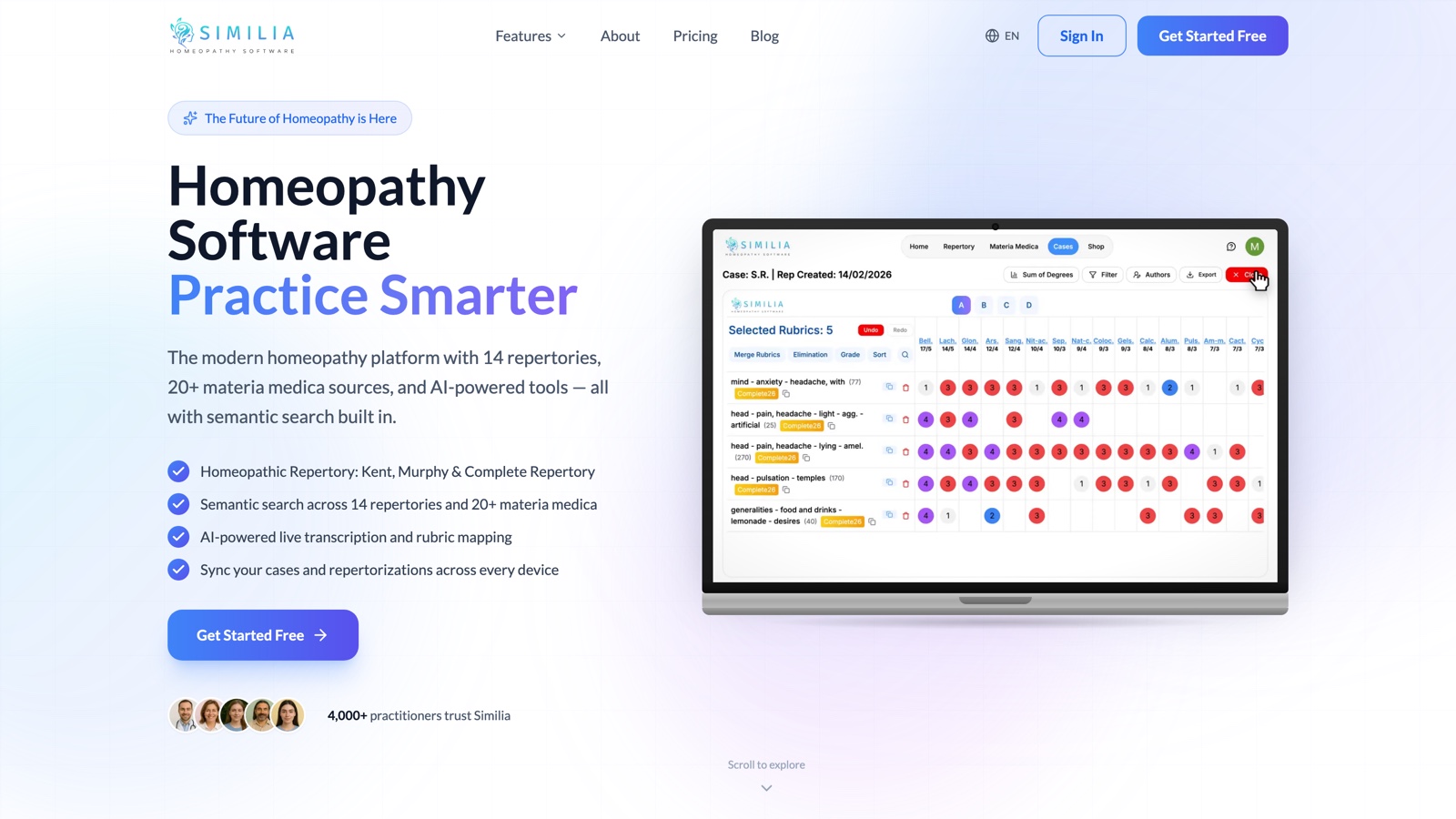 Similia.io screenshot